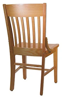Oak Schoolhouse Chair Rear View