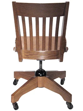 Oak Schoolhouse Swivel Side Chair Rear View