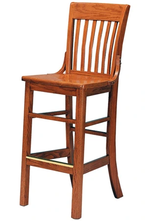 Oak Schoolhouse Style Bar Stool Wood Seat