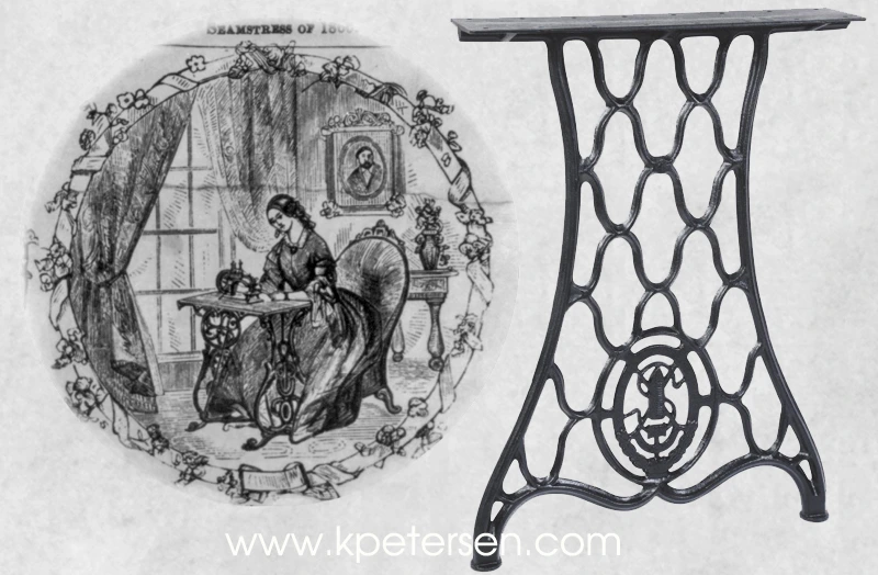 Ornate Cast Iron Sewing Machine End Base