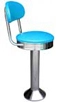 Soda Fountain Stool With Chrome Ring Seat With Back Rest