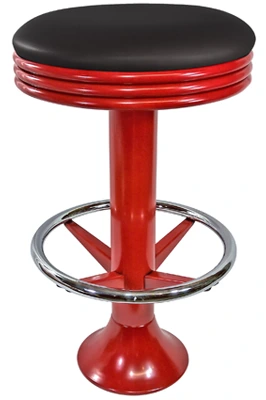 2023RSI Soda Fountain Bolt Down Counter Stool With Footrest, Upholstered Seat