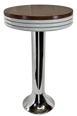 2023RSI Soda Fountain Bolt Down Counter Stool Chrome Base, Wood Seat