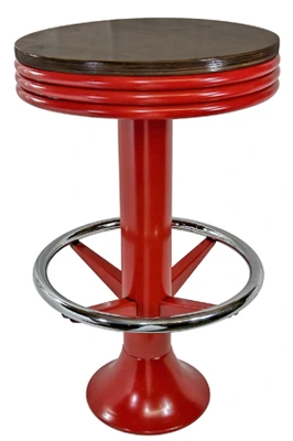 2023RSI Soda Fountain Bolt Down Counter Stool With Footrest,, Wood Seat