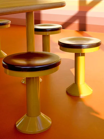 Chair Height Wood Seat Bolt-Down Counter Stool Installation Detail