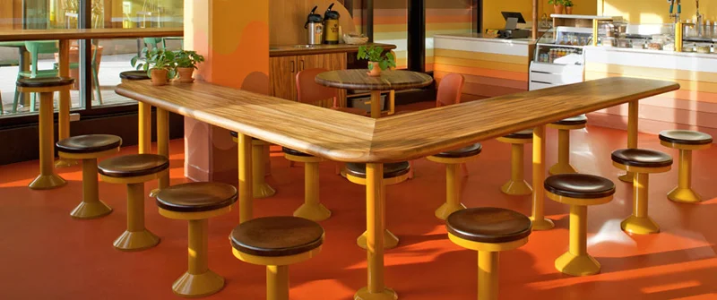 Chair Height Wood Seat Bolt-Down Counter Stool Installation
