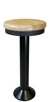 Deluxe Wood Seat Bolt Down Soda Fountain Stool Black Column