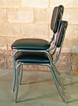 Stacking Diner Chair Frame Option Stacked Side View