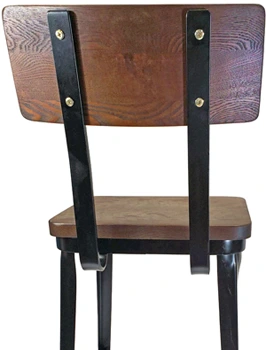 Steel Bar Stool Vintage Industrial Style Rear View Detail