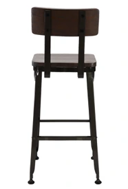 Steel Bar Stool Vintage Industrial Style Rear View