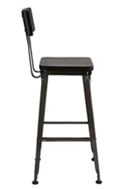 Steel Bar Stool Vintage Industrial Style Side View