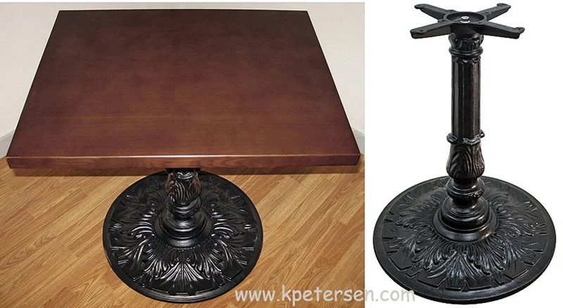 Victorian Style Antique Reproduction Large Round Ornate Cast Iron Table Base Detail Photos
