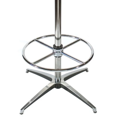 Adjustable Height Table Base Polished Aluminum & Chrome