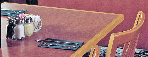 Type E Square Maple Edge Restaurant Table Top Detail