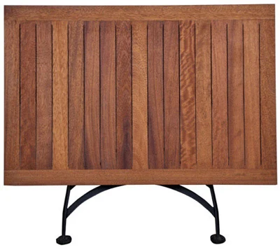 19th Century Reproduction French Bistro Square Teak Folding Table - Folded Position 2
