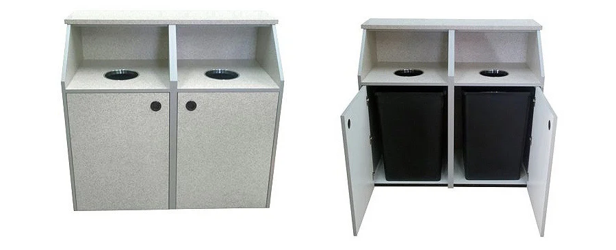 Top Drop Waste Receptacle Custom Double Configuration