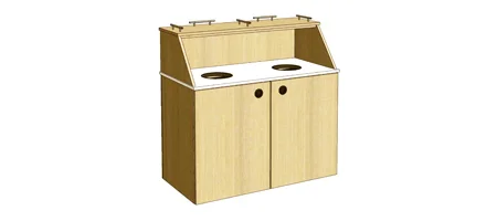 Top Drop Double Waste Receptacle Cabinet