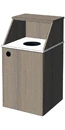 Economy Top Drop Laminated Plastic Trash Container with Tray Shelf