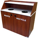 Slant Style Custom Top Drop Waste Receptacle Double Unit
