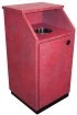 Deluxe Top Drop Laminated Plastic Trash Container with Tray Shelf