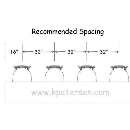 Trapezoid Ladderback Soda Fountain Counter Stool Recommended Spacing