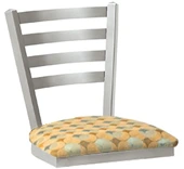 Trapezoid Ladderback Soda Fountain Stool Upholstered Seat Option