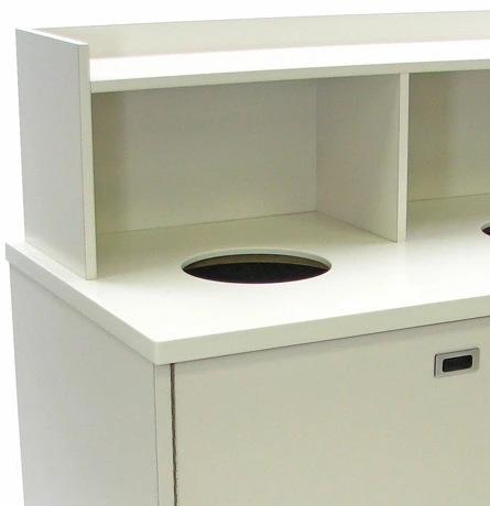 Restaurant Tray Return, Top Drop Disposal Waste Receptacle Detail