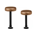 Budget Upholstered Seat Black Column Bolt Down Soda Fountain Stools