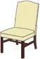 Upholstered High Back Guest Chair With Brass Trim Nails