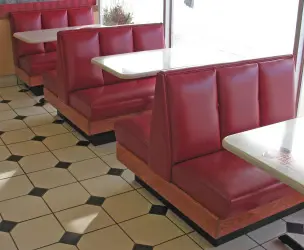 Upholstered Restaurant Booth Inside View