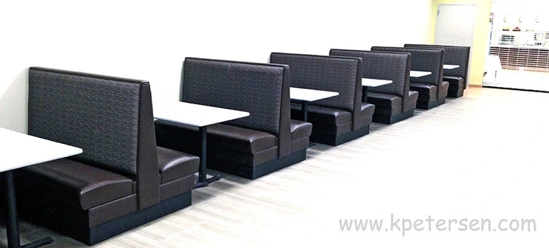 Row Of Upholstered Restaurant Booths Singles and Doubles