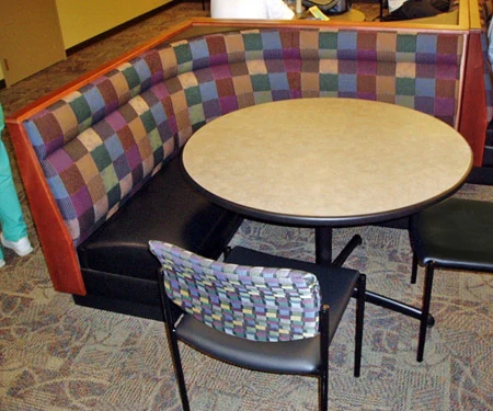 Upholstered Restaurant Booths Installation - Zig Zag Modual Detail