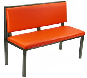 Urban Industrial Steel Frame With Upholstered Seat And Back Restaurant Booth Option