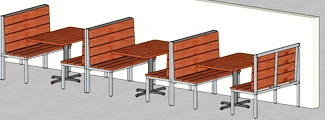 Urban Industrial Ash Plank and Steel Restaurant Booths