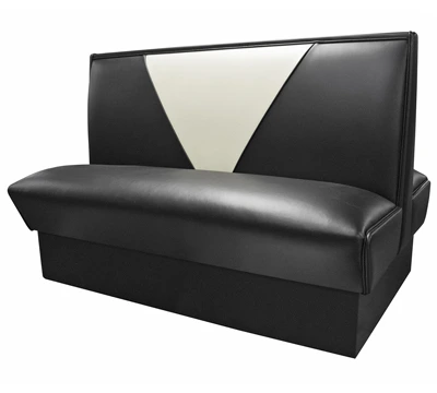 Retro V Back Double Upholstered Restaurant Booth