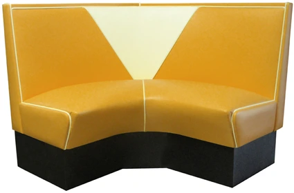 Custom Quarter Corner V Back Restaurant Booth