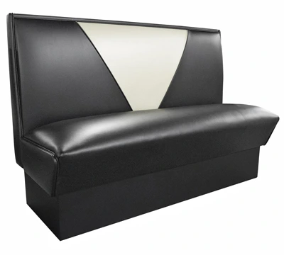 Retro V Back Single Upholstered Restaurant Booth