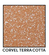 Corvel Terra Cotta Powder Coat Metal Finish