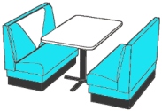 V Back Upholstered Restaurant Booths