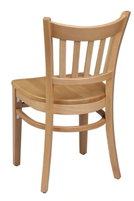 Verticalback Chair Wood Seat Rear View