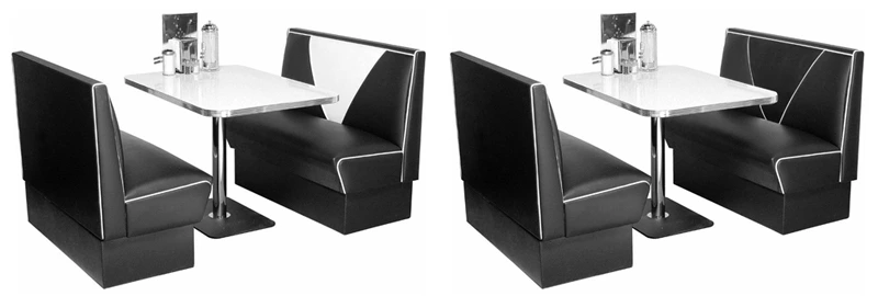 Retro Vintage V Back Single Upholstered Restaurant Booths
