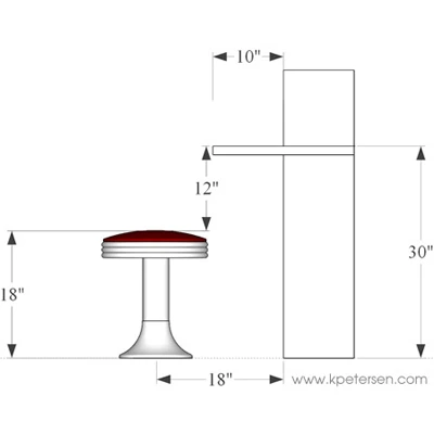 2023 RSI Soda Fountain Counter Stool 18 Inch Seat Height