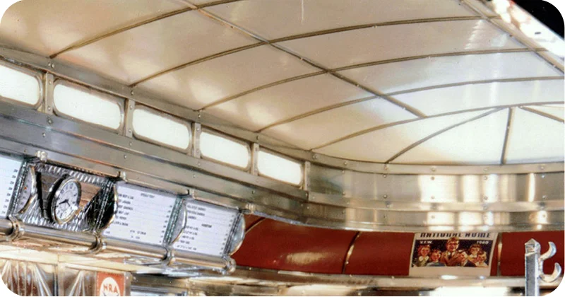 Wartime Diner Curved Ceiling Detail