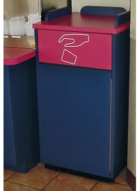 Fast Food Waste Receptacle with Flip Door Universal Symbol