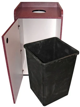 Coffee Shop Top Drop Waste Receptacle Door Open with Rigid Liner