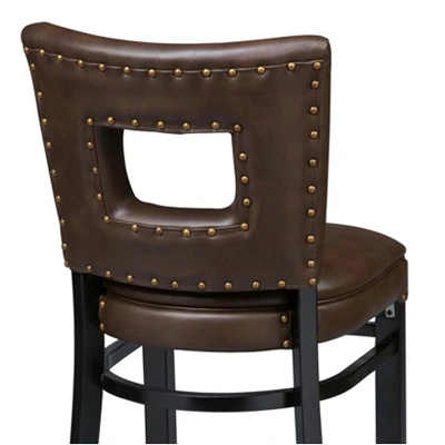 Deluxe Window Seat Wood Bar Stool Rear View