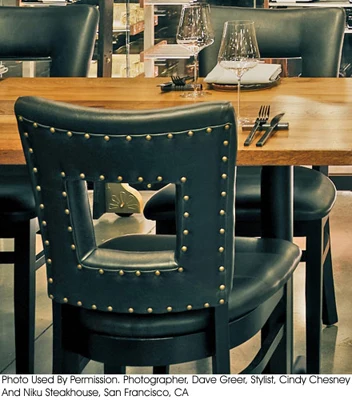 Window Seat Wood Restaurant Chair Rear View