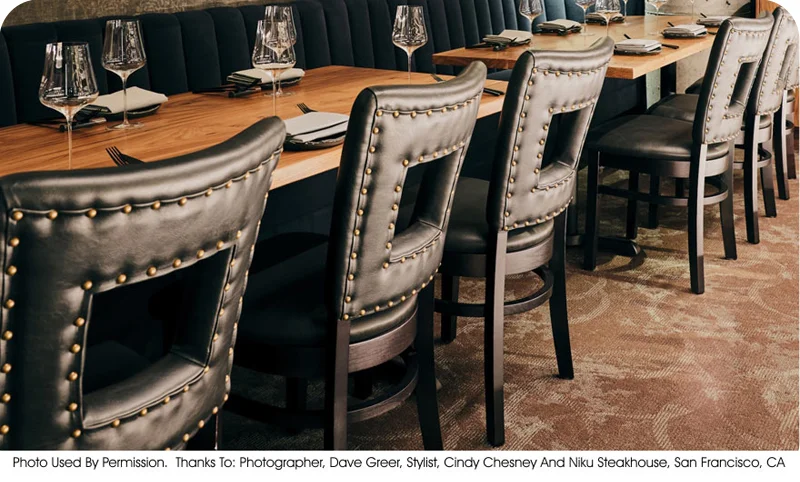 Window Seat Wood Restaurant Chairs Installation View 1