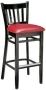 Vertical Slat Back Upholstered Wood Barstool