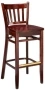 Vertical Slat Back Wood Barstool